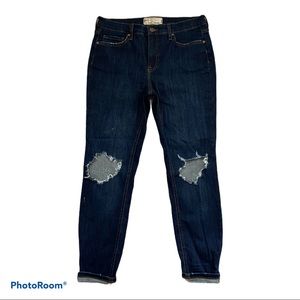 Free People High Rise Ripped Knee Jean Jeg…